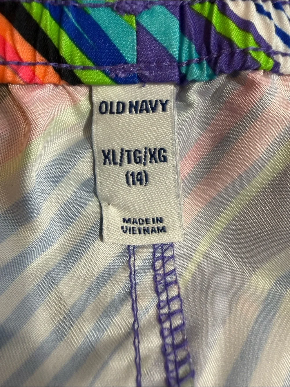 Old Navy Girls XL Colorful Striped Athletic Running Shorts